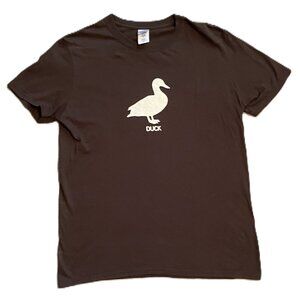 WOMENS UNISEX Duck TShirt MEDIUM Chocolate Brown SHORT SLEEVE 1144AT